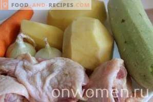 Пиле с картофи и тиквички в бавен котлон