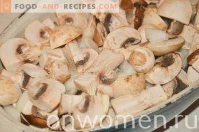 Kool gestoofd met champignons in de oven