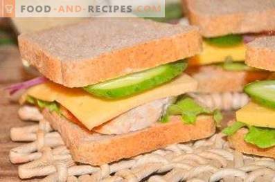 Пилешко, сирене и зеленчуков сандвич